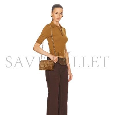 YSL CASSANDRE MATELASSÉ CARRÉ CAMERA BAG IN SUEDE 7648091U8073194 (19.5*14*4cm)